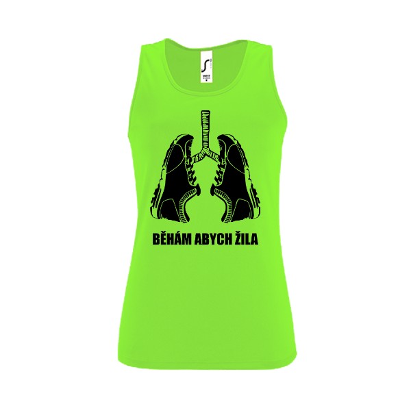 Dámské funkční tílko s potiskem Běhám abych žila